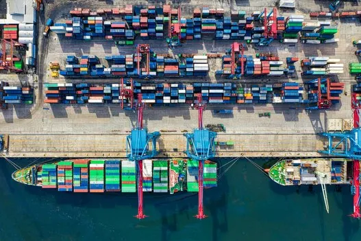 Aerial view of a container terminal – custom orders
